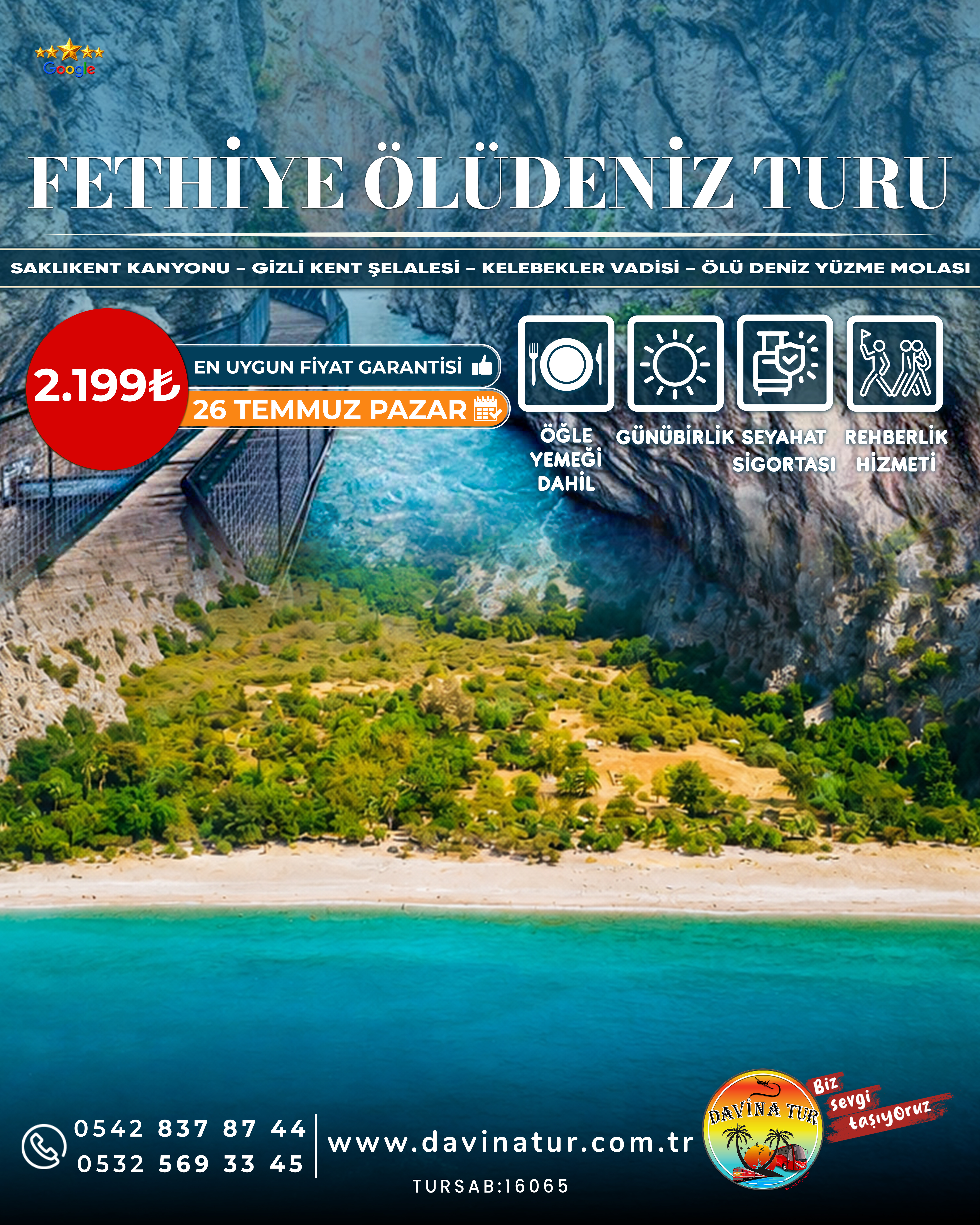 FETHİYE ÖLÜ DENİZ TURU